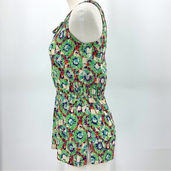 Cabi Green and Purple Vintage #316 Kaleidoscope Sleeveless Blouse, XS - Picture 5 of 16